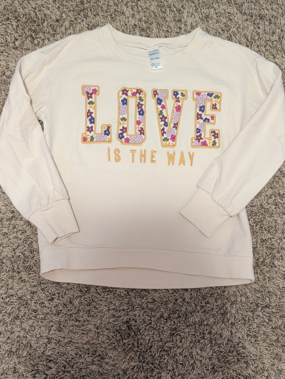 Carter's Cream 'LOVE Is The Way' Floral Letter Graphic Sweatshirt